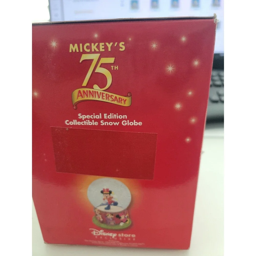 Disney Mickey Mouse 75th Anniversary Special Edition Snow Globe Disney Store NIB